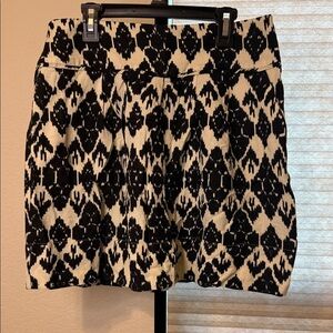 LOFT Black and Cream Mini Skirt